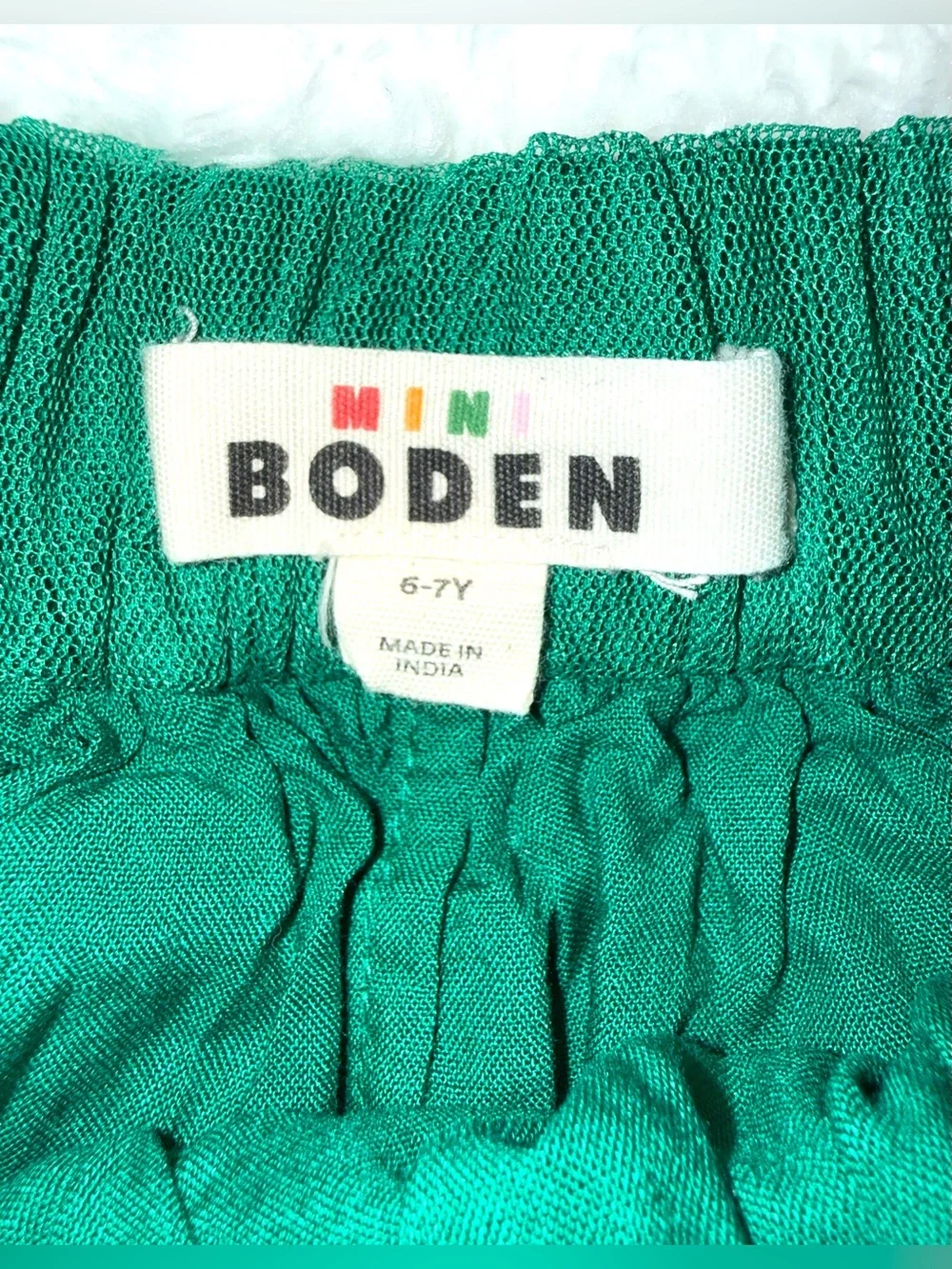 Mini Boden girls tiered tulle skirt with floral embroidered waistband, size 6/7